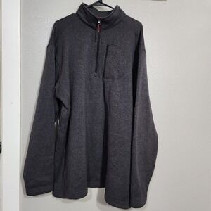 Mountain Club Top Pullover Shirt Men's XLT Gray Long Sleeve 1/4 Zip Sweatshirt